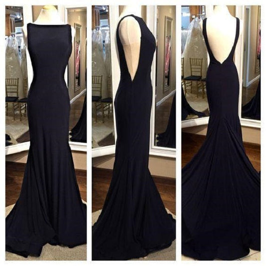 Black Prom Dress,Backless Prom Dress,Formal Dress,Long Evening Dress,MA111