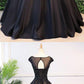 Robe de bal noire à col illusion et manches cape, robe de bal de remise de diplôme, GDC1233