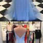 Blue Dazzling Beading Sheath Prom Dress,Formal Graduation Dress,GDC1222
