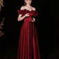 Burgundy Princess Cinderella Prom Dress Ball Gown