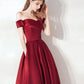 Classy Red Ball Gown Off Shoulder Prom Dress with Pockets