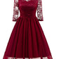 Classy Short Prom Dress with Sleeves,Vintage Prom Dress, Maroon Prom Dress,1581B