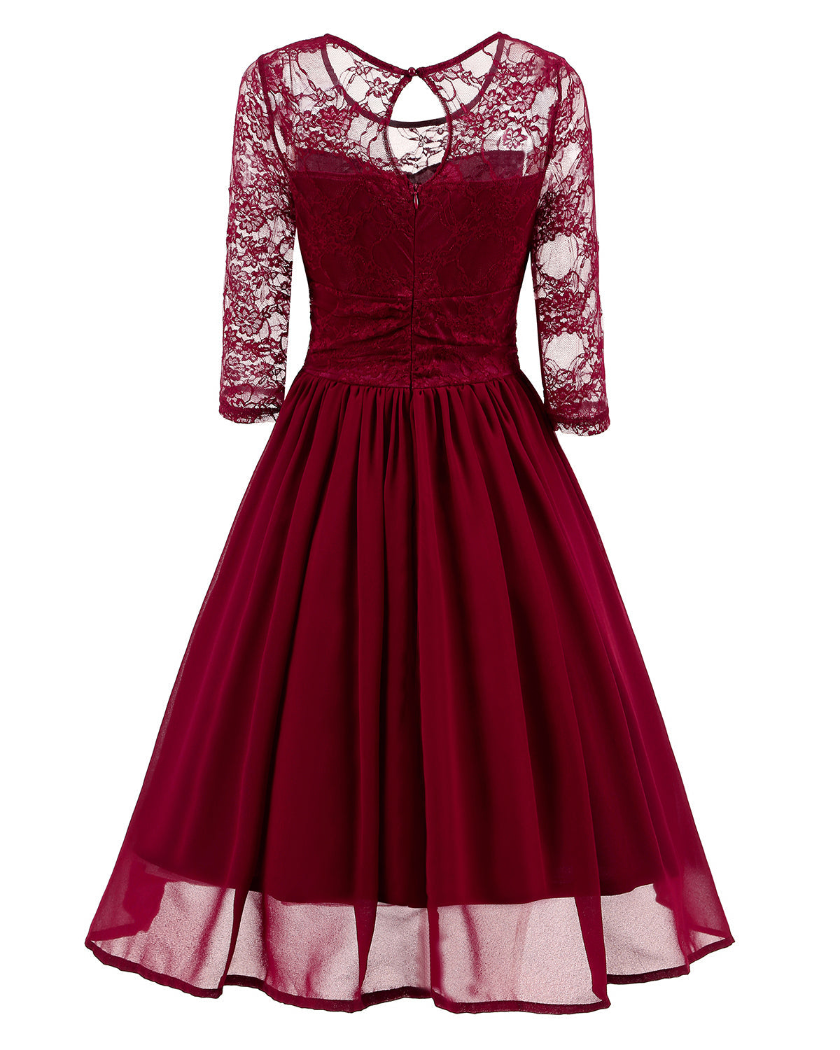 Classy Short Prom Dress with Sleeves,Vintage Prom Dress, Maroon Prom Dress,1581B