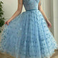 Cute Ice Blue Tea Length Prom Dress Senior Graduation Dress