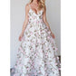 Robe de bal blanche délicate avec dentelle de fleurs 3D, robe formelle douce de 8e année.GDC1296