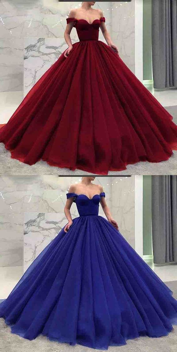 Disney Ball Gown Off Shoulder Tulle Quinceanera Maroon Prom Dresses,Ball Gown Wedding Dress,GDC1144