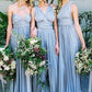 Top Trending Dusty Blue Mismatched Convertible Long Cheap Bridesmaid Dresses,#110501