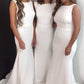 White Bridesmaid Dresses,Long Bridesmaid Dresses,Bridesmaid Dresses with Train,Simple Bridesmaid Dresses,FS083