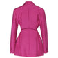 Streetwear Hohe Taille Langarm Schwarz Rosa Blazer Mantel Frauen Herbst Weibliche Mode Kleidung