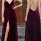 Velvet Prom Dress Maroon Prom Dress Long Evening Dress Backless Formal Gown MA142