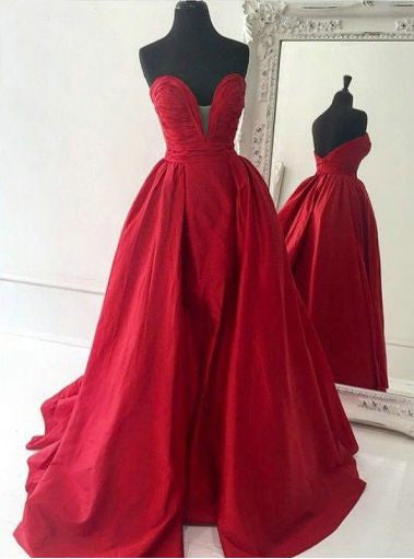 Robe de bal à col en V profond, robes de Quinceanera, robe de bal rouge, robe de bal robe de bal, MA159