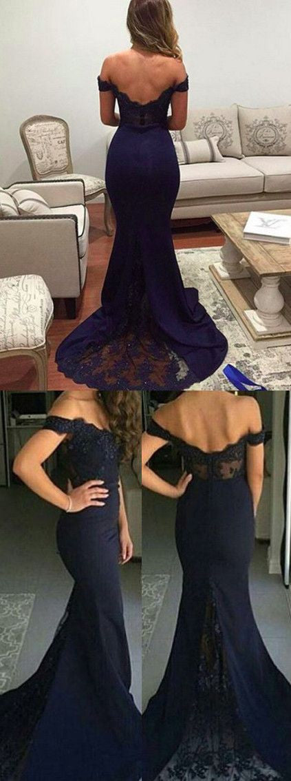 Dark Navy Prom Dress,2021 Prom Dress,Mermaid Formal Dress,Long Prom Dress,MA181