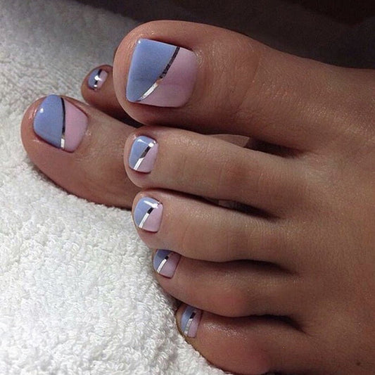 Light Pink Fancy Toe Nails