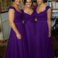 Purple Bridesmaid Dresses Purple Lace Top Bridesmaid Dresses Long Chiffon Bridesmaid Dresses FS072