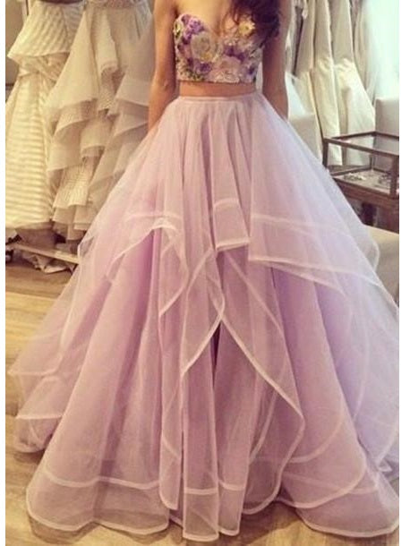 Quinceanera Dresses Ruffles Prom Dress Lilac Prom Dress Ball Gown Prom Dress MA153
