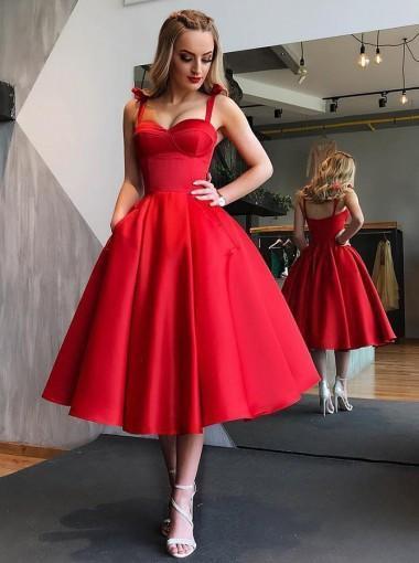 Red Short Bridesmaid Dresses Vintage Red Prom Dress,GDC1163