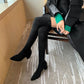 Sexy High Boots Women Winter New Fashion Over The Knee Warm Botas Mujer Suede Lace Up Pumps Sock Shoes High Heels Boots - ladieskits - Boot