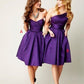 Robes de demoiselle d'honneur courtes violettes qui ne correspondent pas aux robes de demoiselle d'honneur, GDC1013