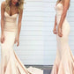 Simple Beige Bridesmaid Dresses Neutral Bridesmaid Dresses Beige Tight Mermaid Prom Dress Fs035