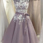 Tea Length Vintage Bridesmaid Dresses 1950's Bridesmaid Dresses Short Lace Top Bridesmaid Dresses,FS048