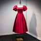 Vintage inspired Red Short Bridesmaid Dress with Sleeves