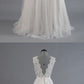A-Linie Hochzeitskleid, Romantisches Hochzeitskleid, Spitzentop Hochzeitskleid, Hochzeitskleid rückenfrei, WD009