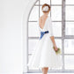 50er Jahre Teelanges Hochzeitskleid mit Ärmeln Vintage Kurzes Hochzeitskleid,WS024