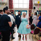 1950s Vintage Wedding Dress Plus Size Tea Length Wedding Dress with Sleeves Modest Short Wedding Dress WS031