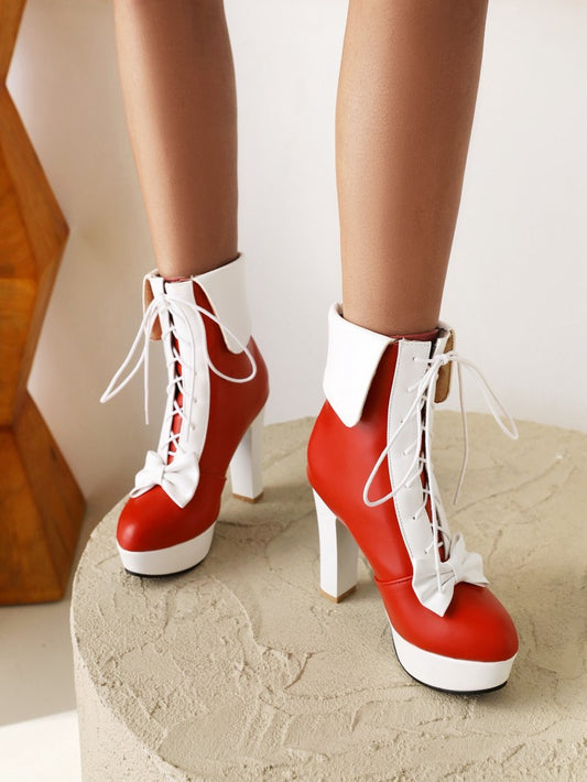 Women's Thick Heel High Heel Water Platform Ankle Boots - ladieskits - 0