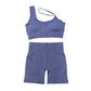 Camisole Sports Fitness Single Strap Bra Shorts Suit Fitness Women - ladieskits - 4