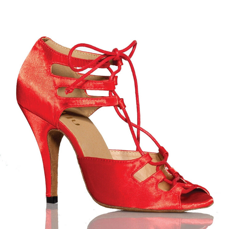 Women's Red Low Heel Dance Shoes High Heel - ladieskits - Sandal