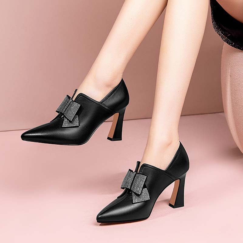 Bow Boots Women Fashion High Heels Lady Party Shoes - ladieskits - 4