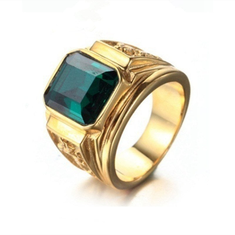 Trendy Fashion Rings Vintage Men's Gold Diamond Rings - ladieskits - 0