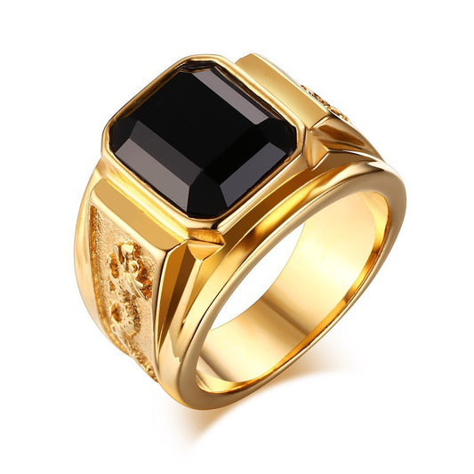Trendy Fashion Rings Vintage Men's Gold Diamond Rings - ladieskits - 0