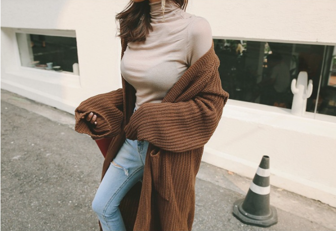 Long Thick Knitted Cardigan Long Sweater Coat