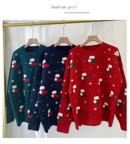 Christmas Sweater Women Knitted Jumper Femme - ladieskits - sweatshirt vs sweater