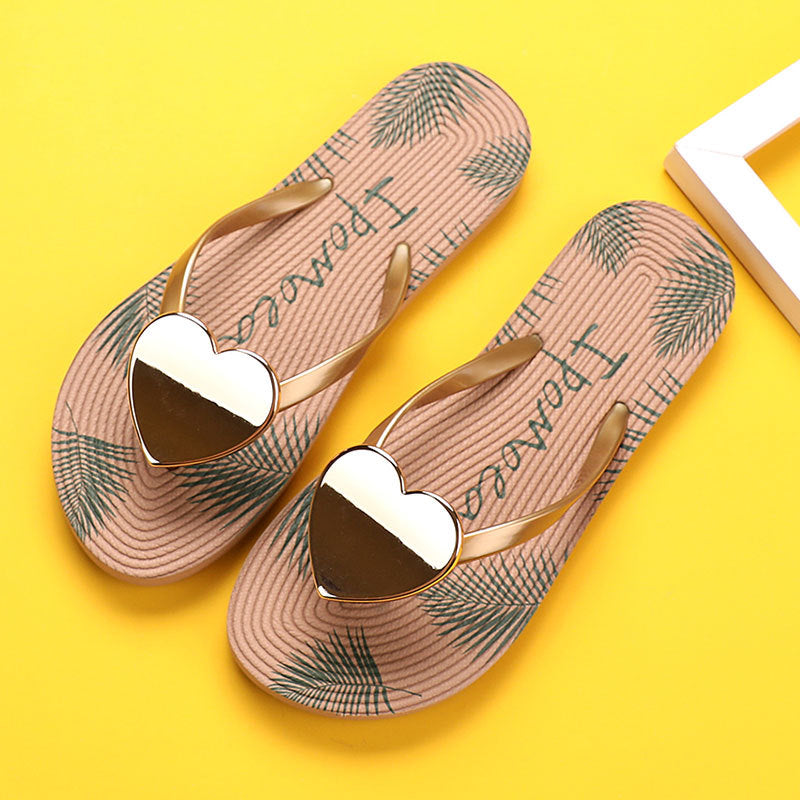 Love Flip Flops Tongs pour femmes Chaussures de plage