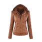 Women's Short Leather Pu Leather Jacket - ladieskits - 4