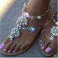 Colorful Rhinestone Chain Flat Flip Flops Sandals