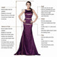 Blue Lace See Through Tulle Long Formal Prom Dress with Sleeves,GDC1226
